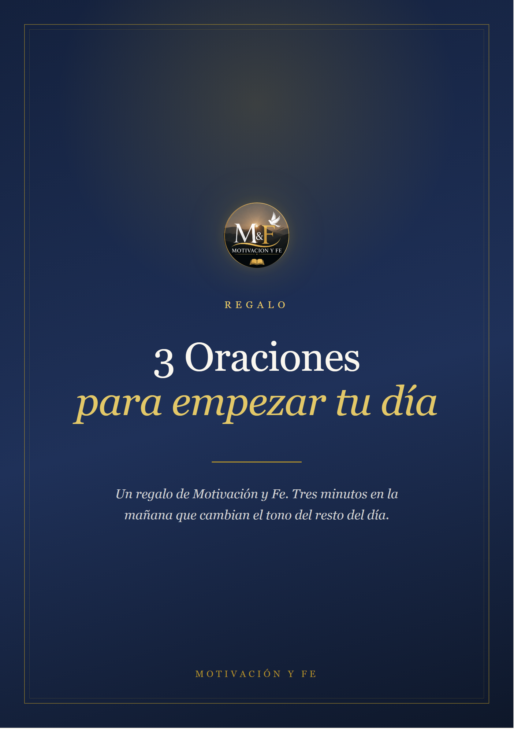 Portada de 3 Oraciones Para Empezar Tu Día — PDF cristiano gratis de Motivación y Fe